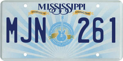 MS license plate MJN261