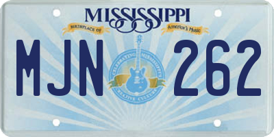 MS license plate MJN262