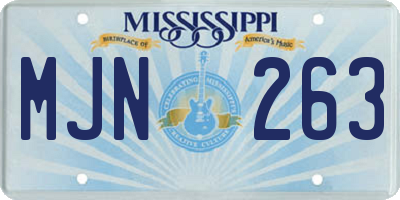 MS license plate MJN263