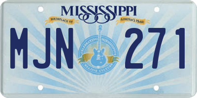 MS license plate MJN271