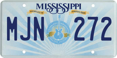 MS license plate MJN272