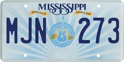 MS license plate MJN273