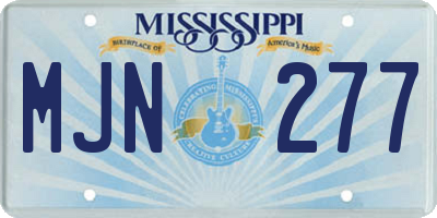 MS license plate MJN277