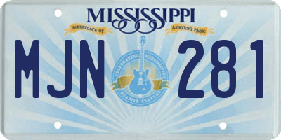 MS license plate MJN281