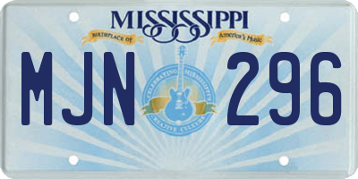 MS license plate MJN296