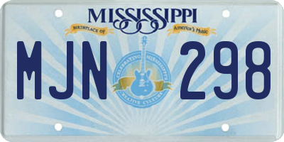 MS license plate MJN298