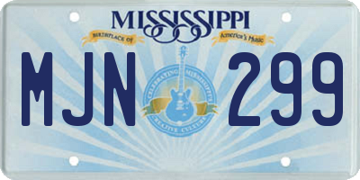 MS license plate MJN299