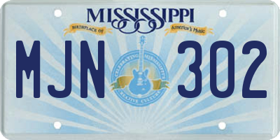 MS license plate MJN302
