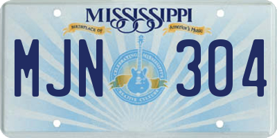 MS license plate MJN304