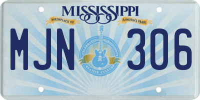 MS license plate MJN306