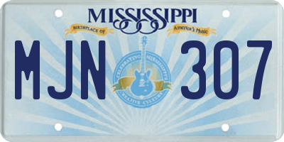 MS license plate MJN307