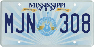 MS license plate MJN308
