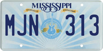 MS license plate MJN313