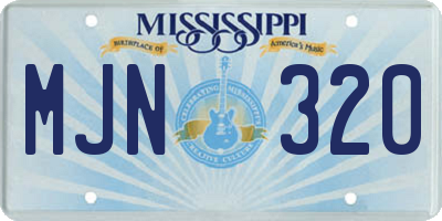 MS license plate MJN320