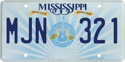 MS license plate MJN321
