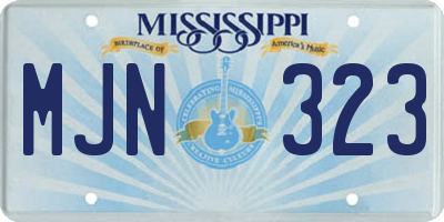 MS license plate MJN323