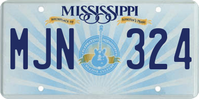 MS license plate MJN324