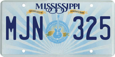 MS license plate MJN325