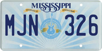 MS license plate MJN326