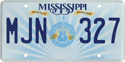 MS license plate MJN327