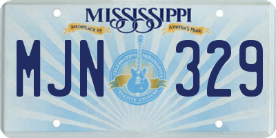 MS license plate MJN329