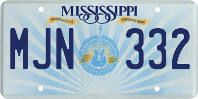 MS license plate MJN332