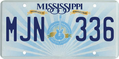 MS license plate MJN336