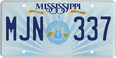 MS license plate MJN337