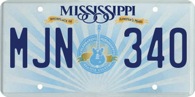 MS license plate MJN340