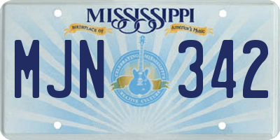 MS license plate MJN342