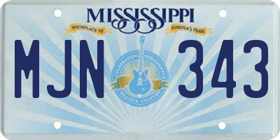 MS license plate MJN343