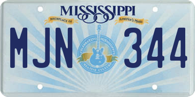 MS license plate MJN344