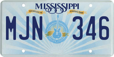 MS license plate MJN346