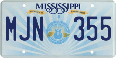 MS license plate MJN355
