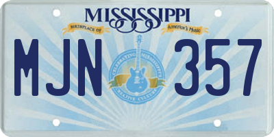 MS license plate MJN357