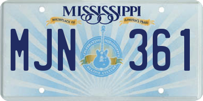 MS license plate MJN361
