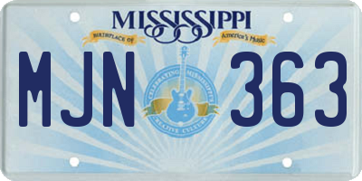 MS license plate MJN363
