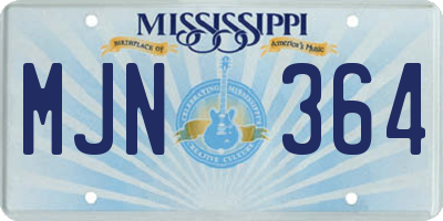 MS license plate MJN364