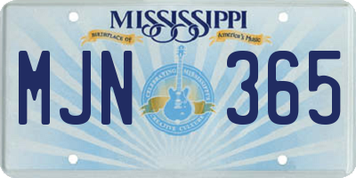 MS license plate MJN365