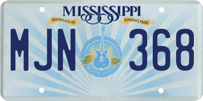 MS license plate MJN368