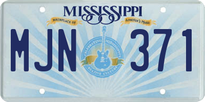 MS license plate MJN371