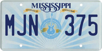 MS license plate MJN375