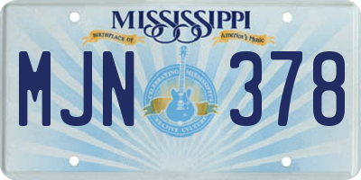 MS license plate MJN378