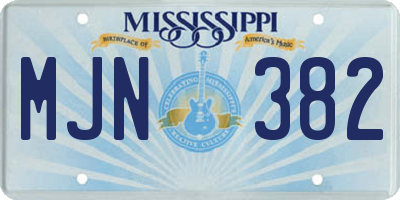 MS license plate MJN382