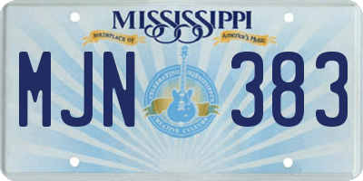 MS license plate MJN383
