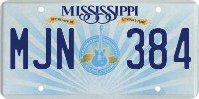 MS license plate MJN384