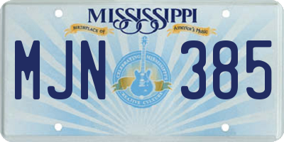 MS license plate MJN385