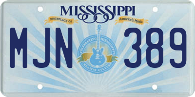 MS license plate MJN389
