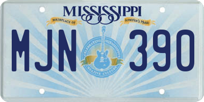 MS license plate MJN390