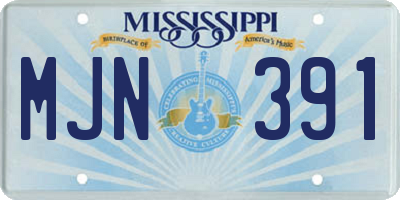 MS license plate MJN391